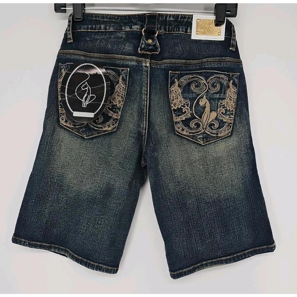 Baby Phat Women's Denim Shorts 5 Popsicle Cotton Mid Rise Y2K